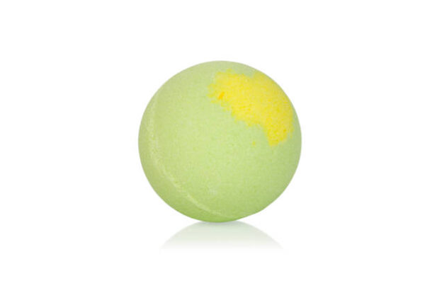 Green bomb for a bath, isolated on white background